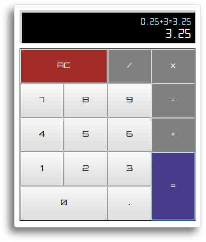 Calculator built using React