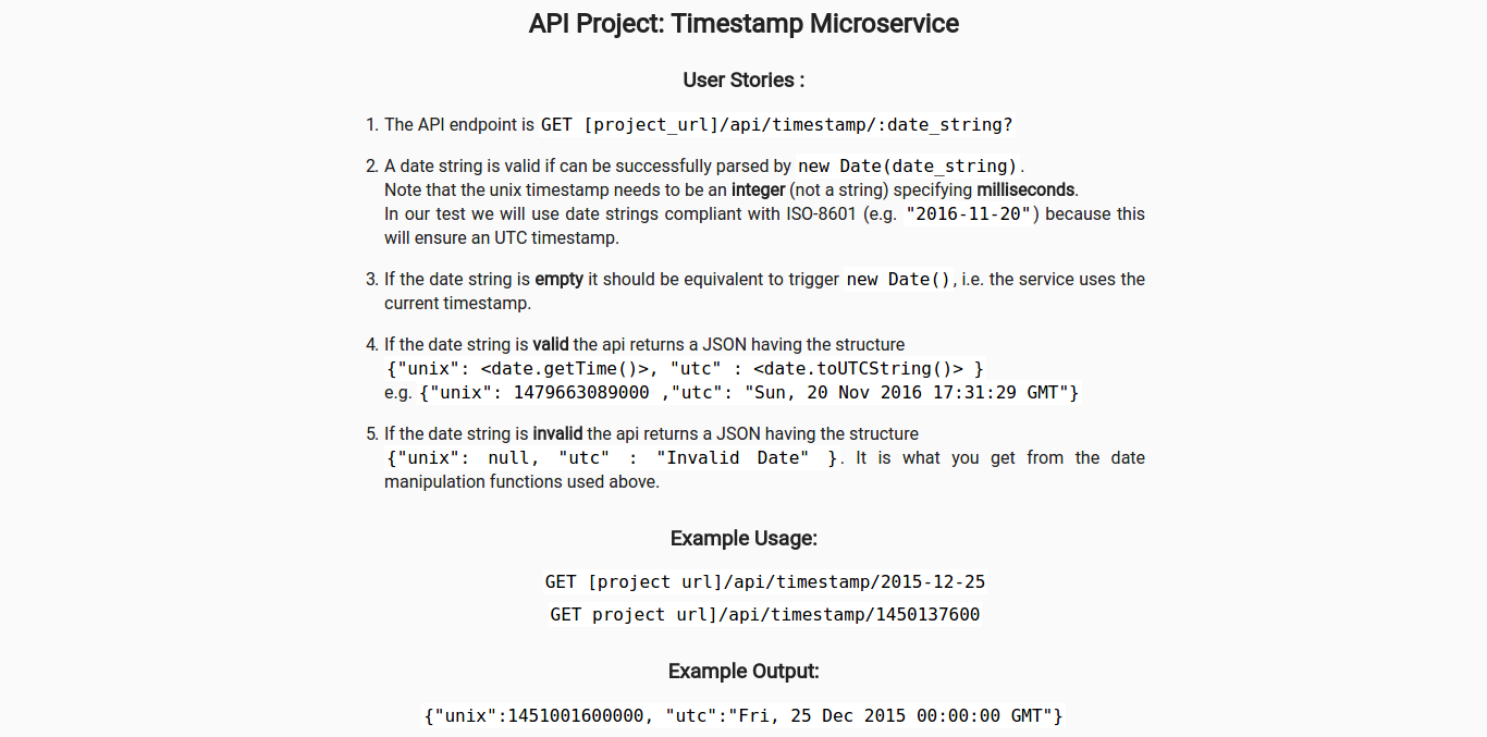 API Timestamp Project
